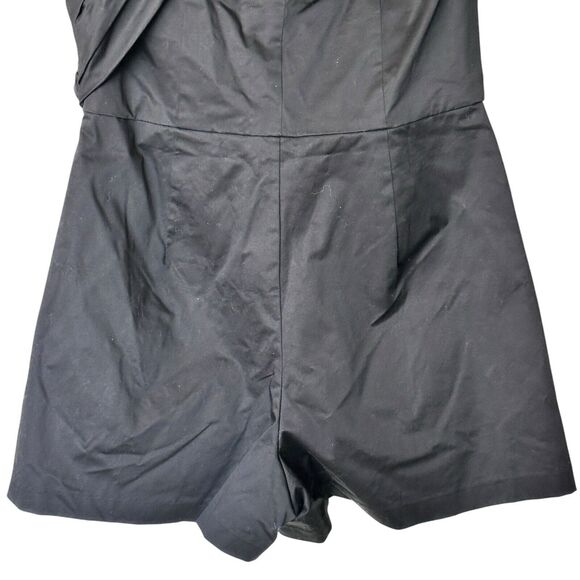 NWT Anthropologie Hutch 16W One Shoulder cotton Solid Black Romper - Picture 9 of 11